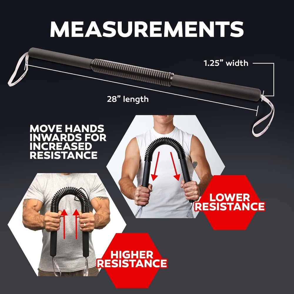 Python Power Twister Bar - Upper Body Exercise for Chest, Shoulder, Forearm, Bic