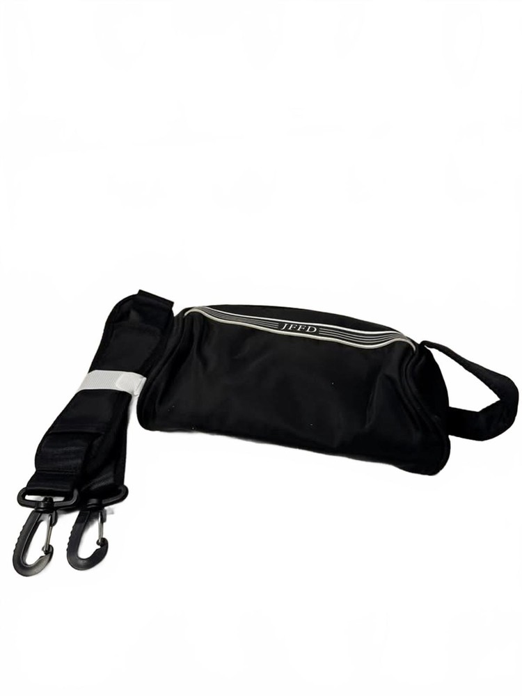 JFFD Black Nylon Duffel Bag with Adjustable Strap
