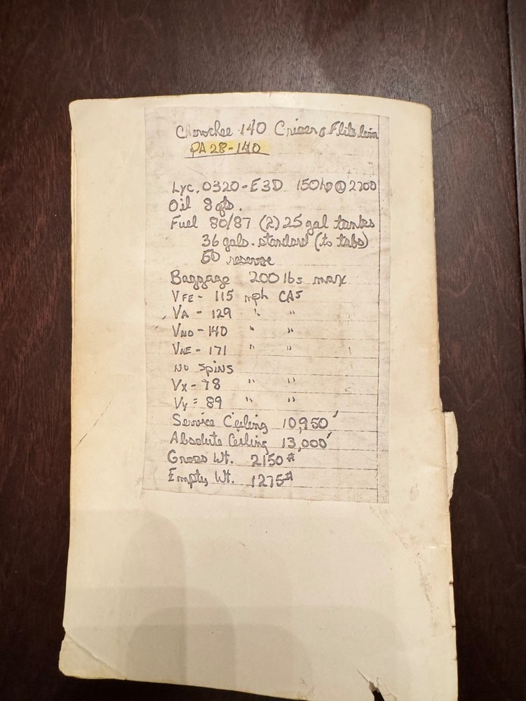 Cherokee 140 Owner's Handbook (original)