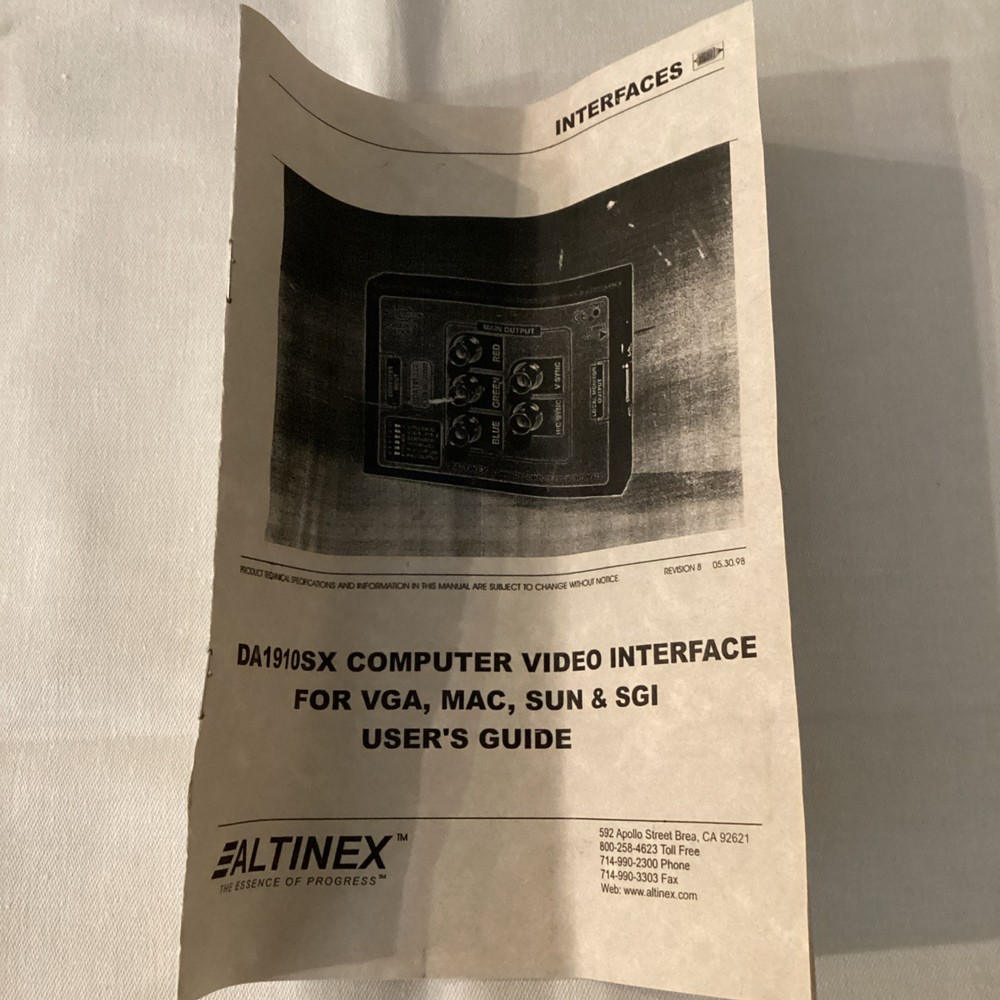 Altinex Compact Computer Video Interface DA1910SX
