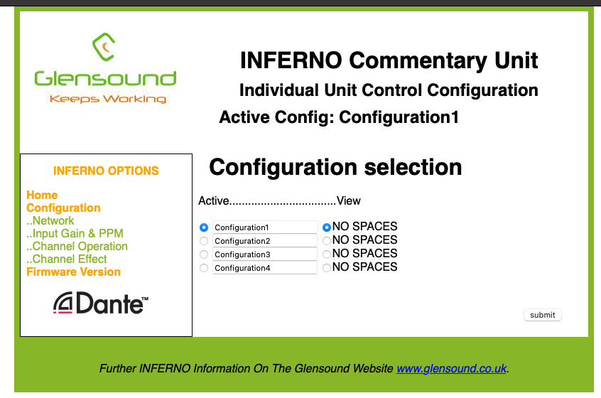 Glensound Inferno Commentator’s Console with Dante Connectivity