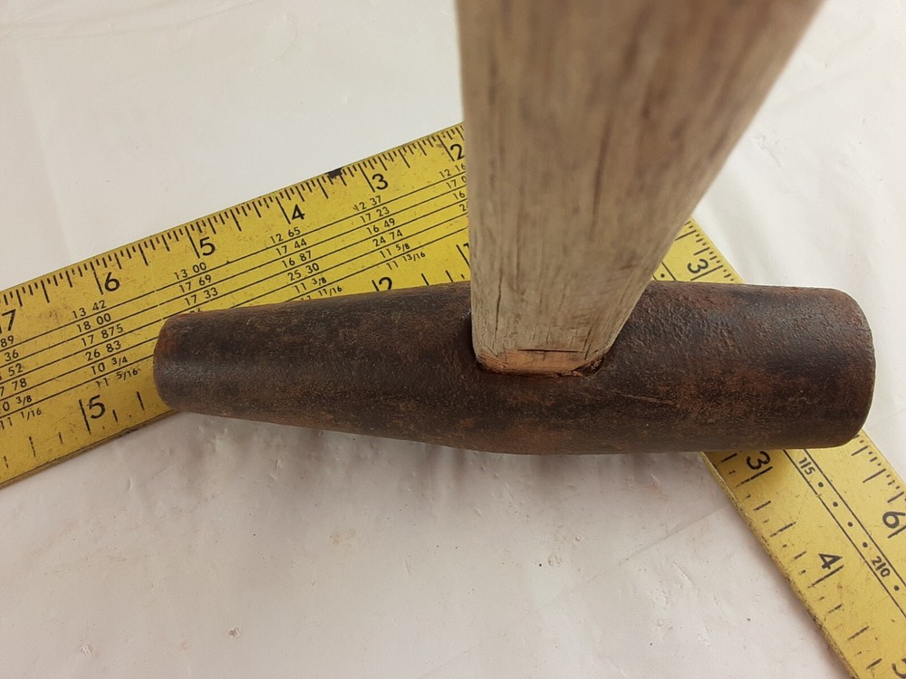 Vintage Unbranded Primitive Blacksmith RR? Hammer with Wooden Handle
