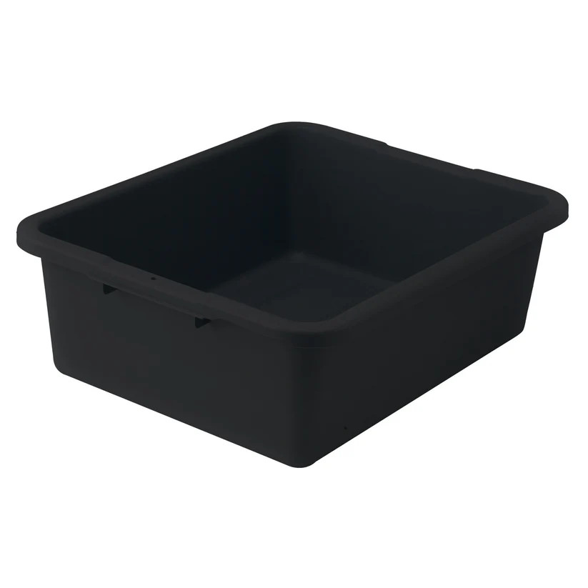Bussing Dish Box Heavyweight Stackable Polypropylene NSF Listed Black 7 Inch