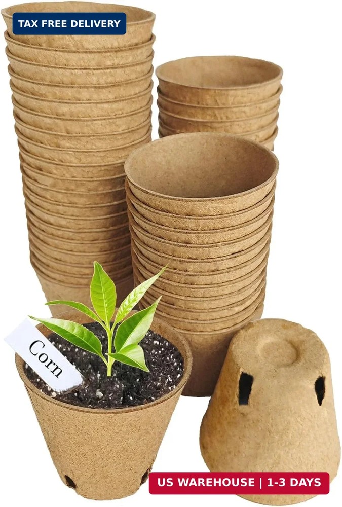 Napia Peat Pots Seed Starter - 45 Pack 3.15 inch Biodegradable Seed Starter Pots