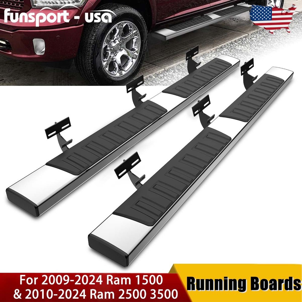 6" Running Boards for 2009-2018 Dodge Ram 1500 Crew Cab Nerf Bars Side Step