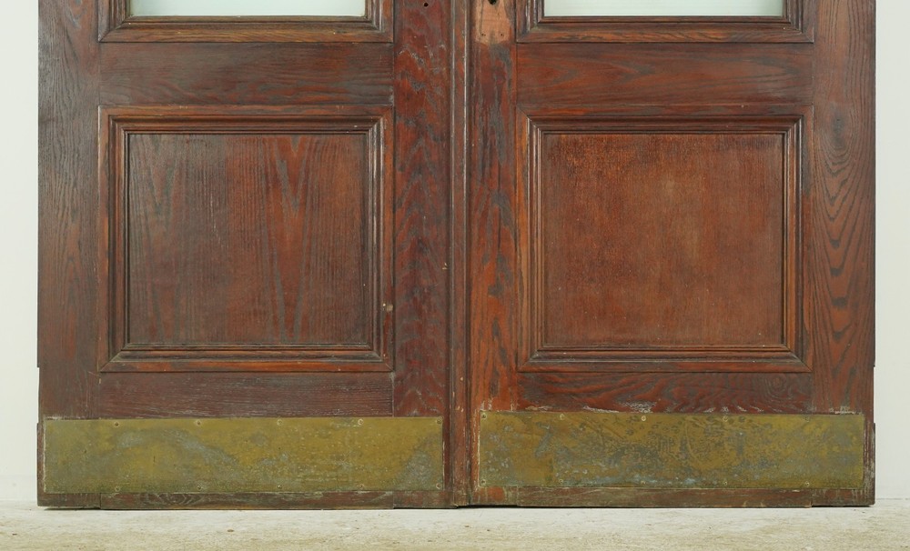 Half Lite One Panel Oak Double Doors 88.875 x 69.25 in.