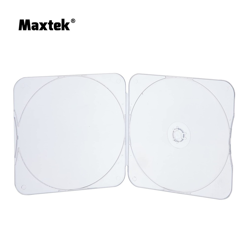 Maxtek 25 Pack Ultra Slim Clear Transparent Square Shaped Single Disc,
