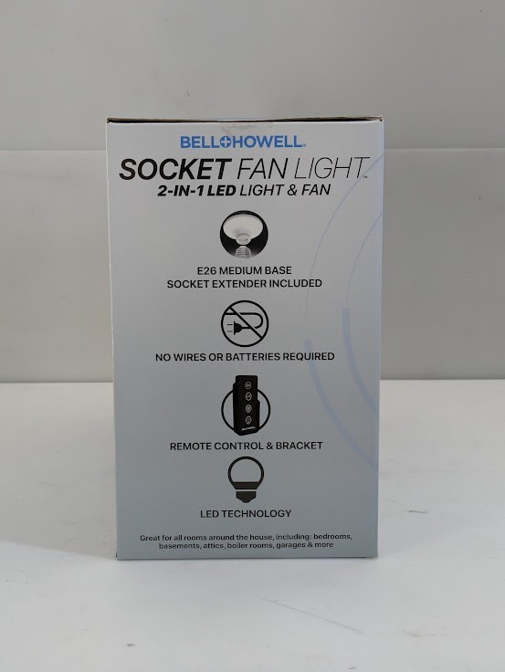 Bell + Howell 15.7" Indoor Matte Black LED Socket Ceiling Fan Light with Remote