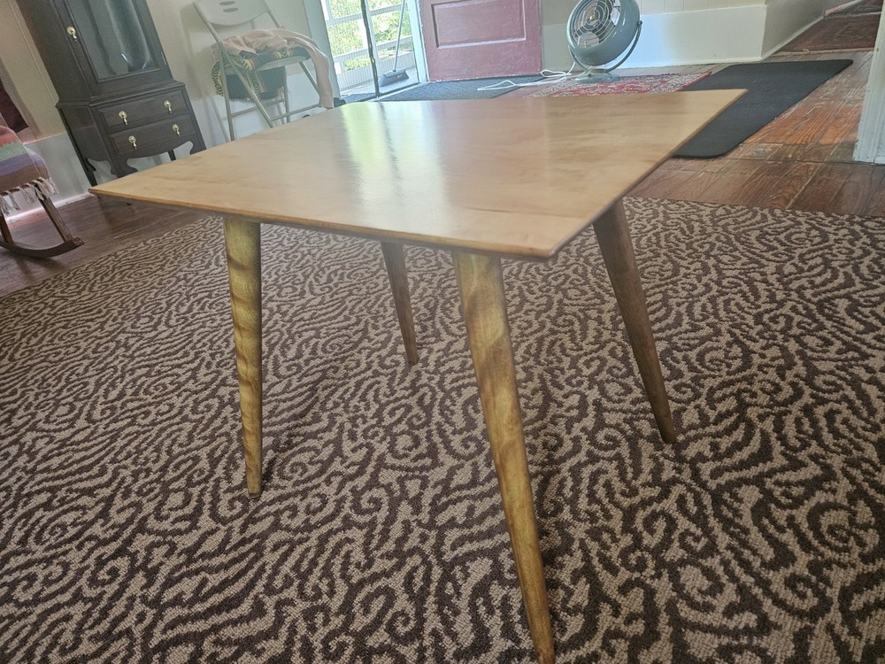 Restored Vintage Mid-Century Maple Planner Group End Table