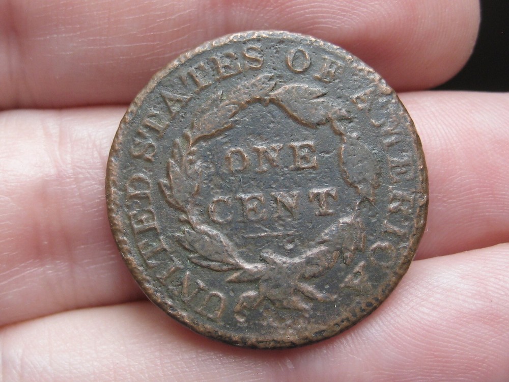 1827 Matron Head Large Cent Penny- Shipwreck Effect