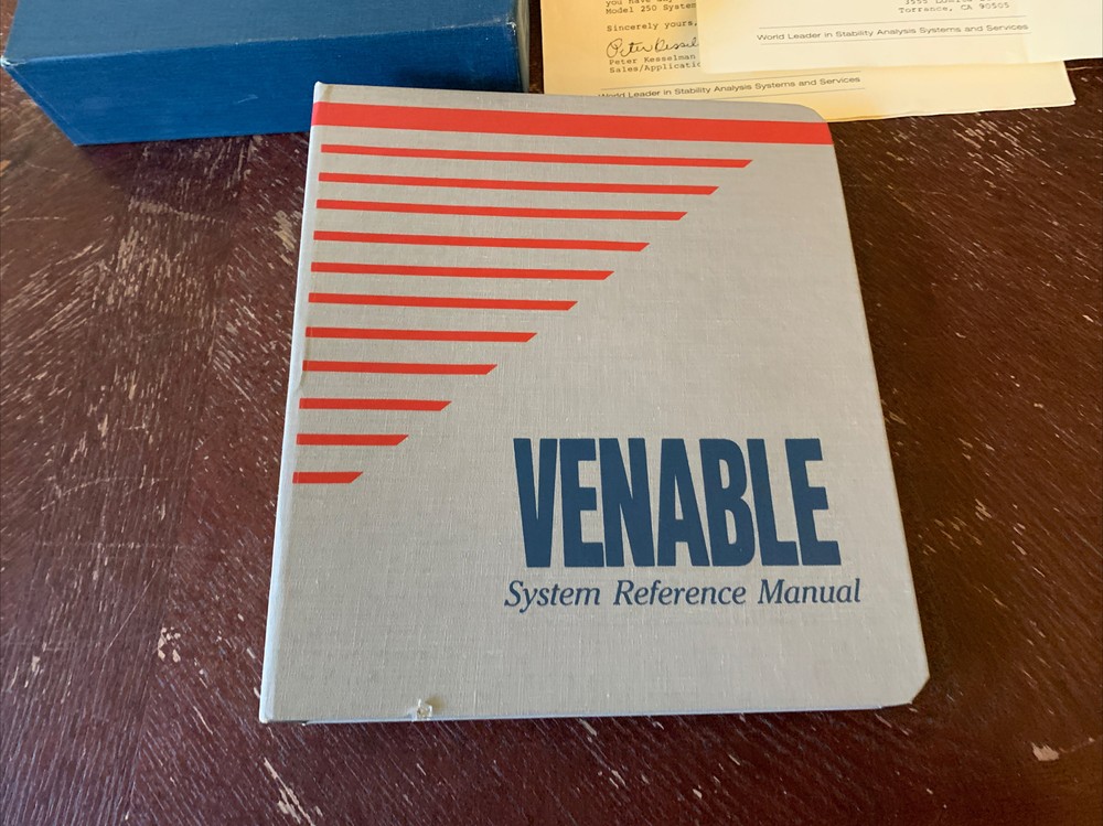 Vtg. Venable Model 250 Frequency Response Analysis System Reference Manual