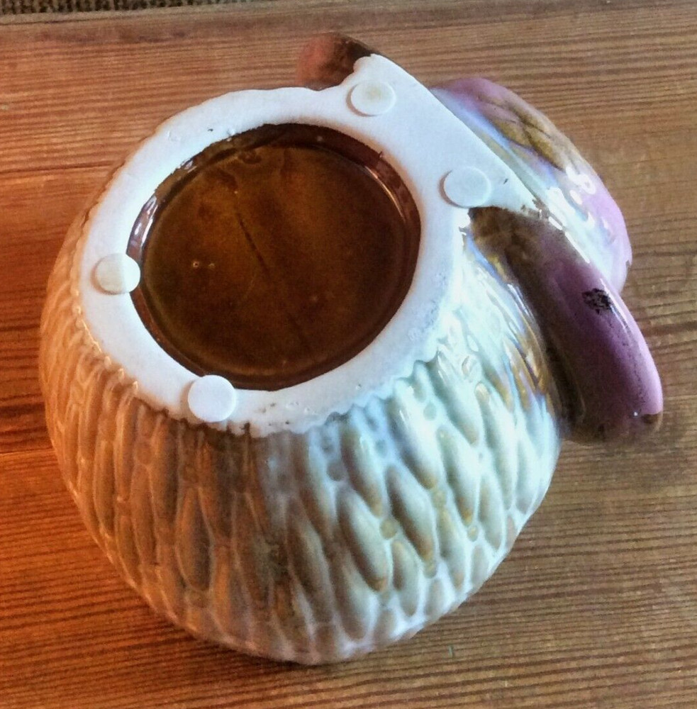Ceramic Bonnet Hat Planter Pot Pink With Bow Unique Gift Idea