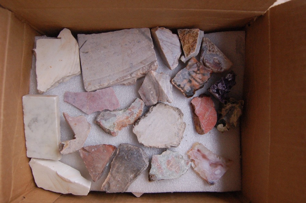 Miscellaneous Jasper, Agate, Calcite Onyx Slabs End Cuts Ect.