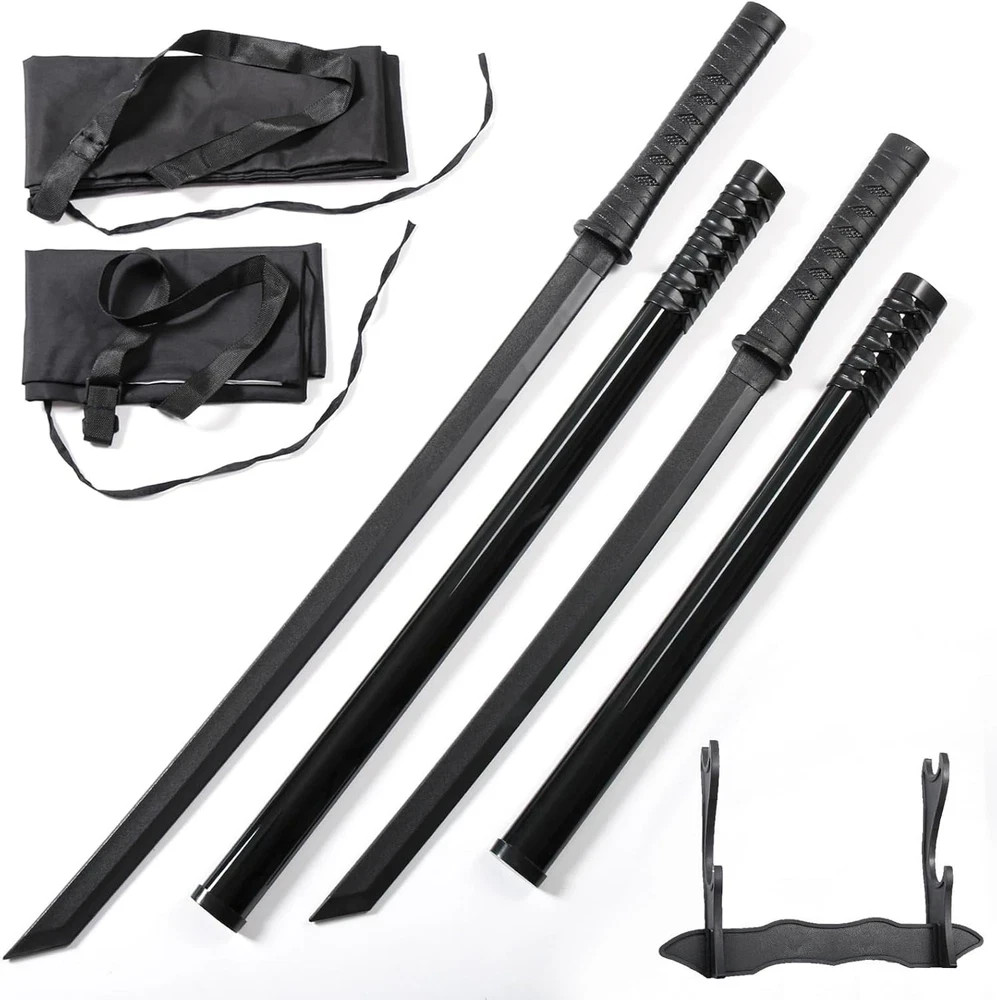 RTCT Katana Sword Polypropylene Training Samurai Sword 2-Piece Set with Displ...