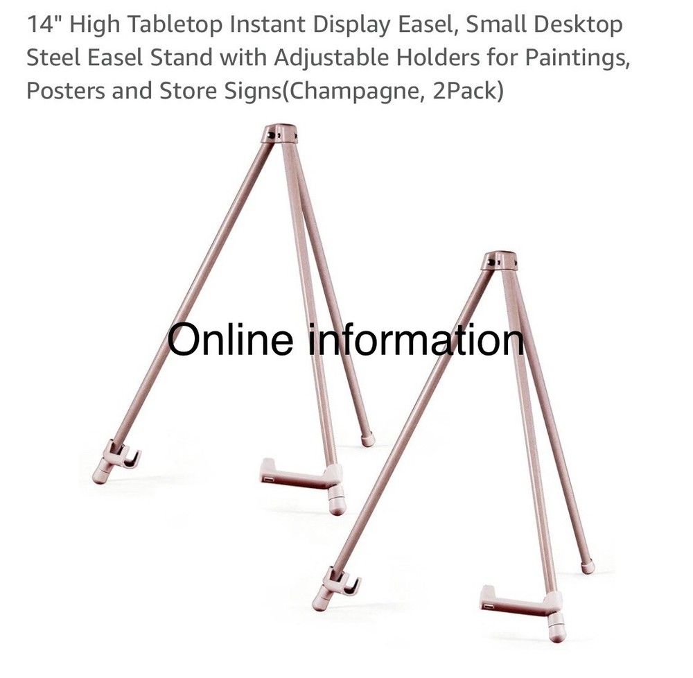 14" High Tabletop Instant Display Easel (Champagne,2Pack)