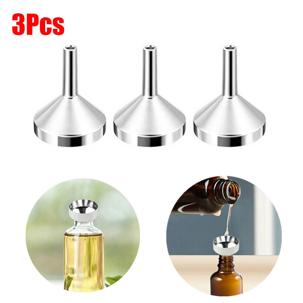 3pc/Set Mini Funnel for Perfume Diffuser Bottle Liquid Oil Flask Stainless Steel