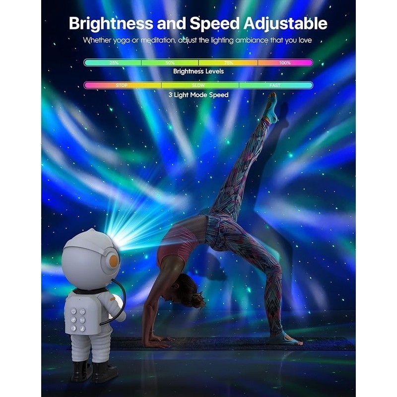 Astronaut Galaxy Projector Night Light 29 Effects Remote Control Auto-Off Timer