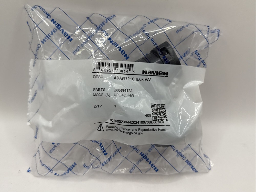 Navien 20048412A Adapter Check Valve For Model NPE-A2, NHW New