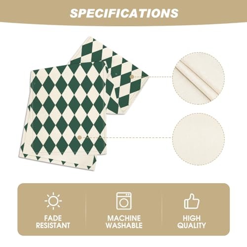 Diamond Plaid St. Patrick's Day Table Runner, 13" x 72", Table Runner Green