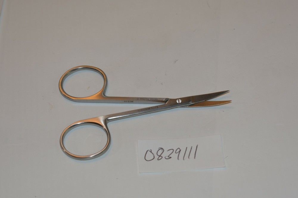 MDS 0839111 Eye Scissors 4 1/2" Curved Tip Sharp/Sharp