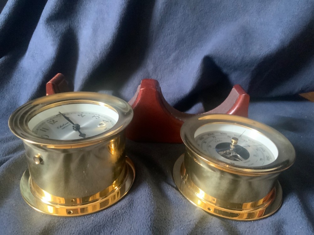 CHELSEA Shipstrike SHIPS BELL CLOCK/BAROMETER~4 “ DIAL,BASE