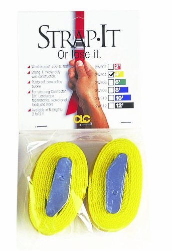 CLC Custom Leathercraft 2WS04 Strap-It Web Tie Down Straps, Yellow, 4-Ft,2-Pack