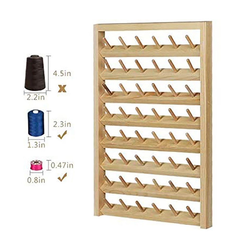 Thread Rack Wall Hanging Cone Stand Bobbin 48 Spools Shelf