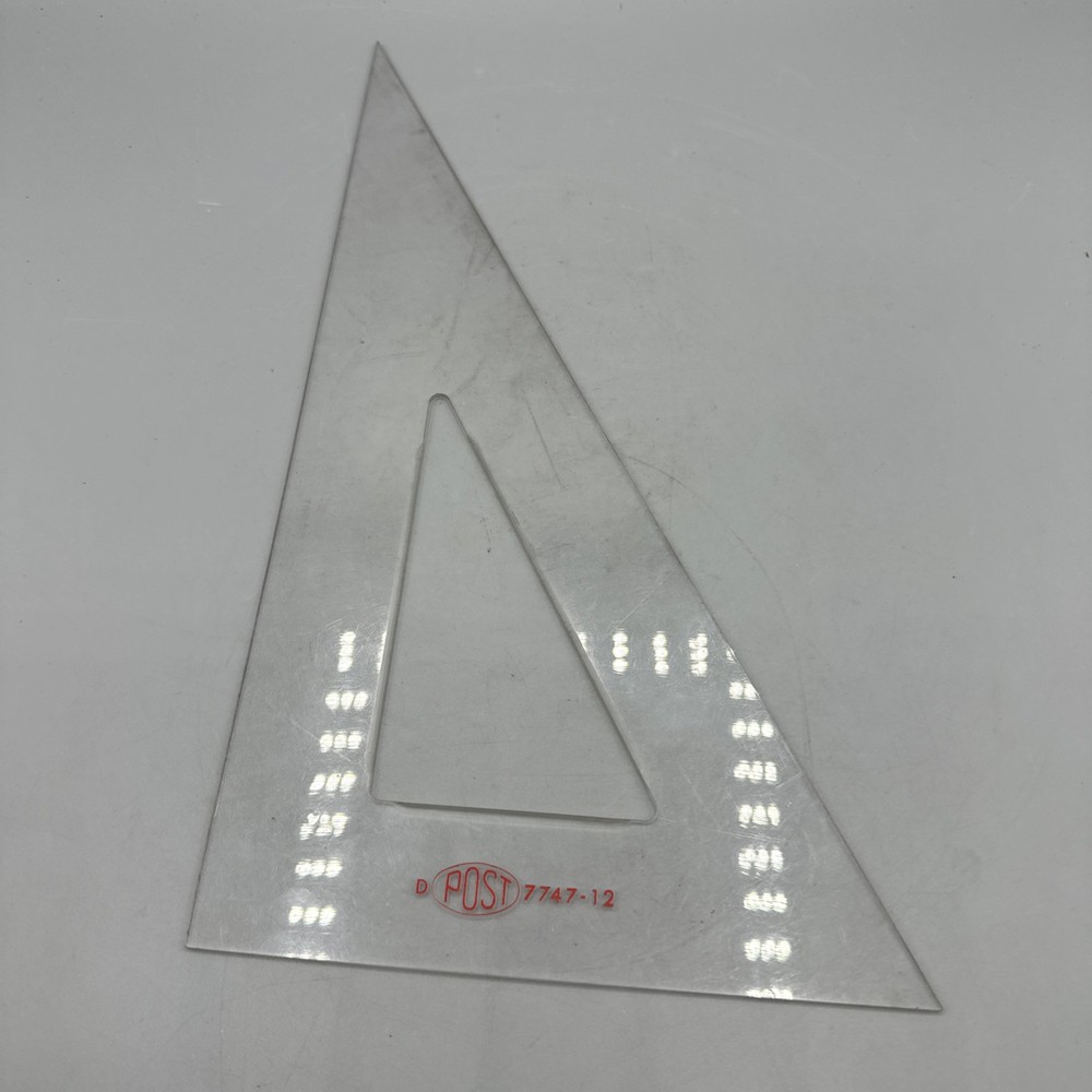 Vintage Drafting Triangle By Post 12" No. 7747 Plastic