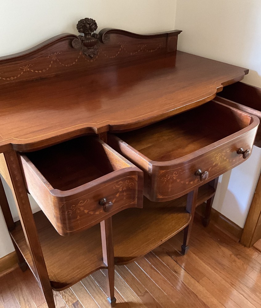 Antique American Edwardian Inlaid Server