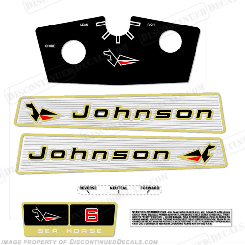 Fits Johnson 1965 6hp Decals