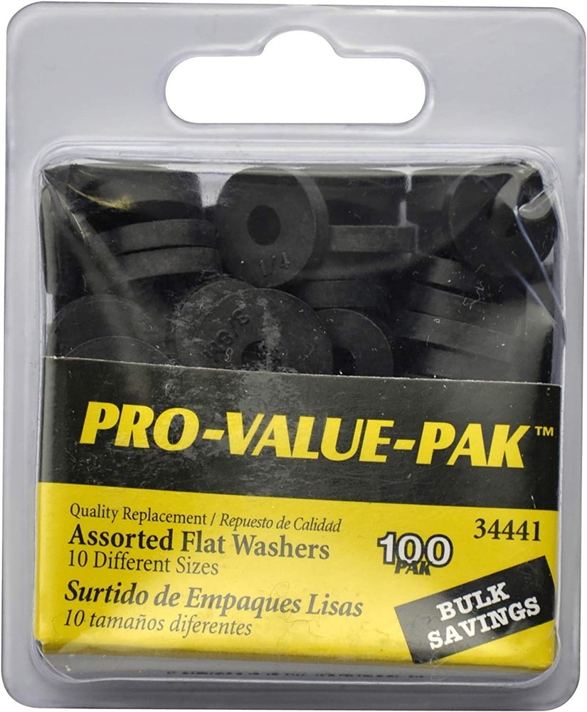DANCO Assorted Flat Washer PRO Set, Black, 100-Piece (34441)