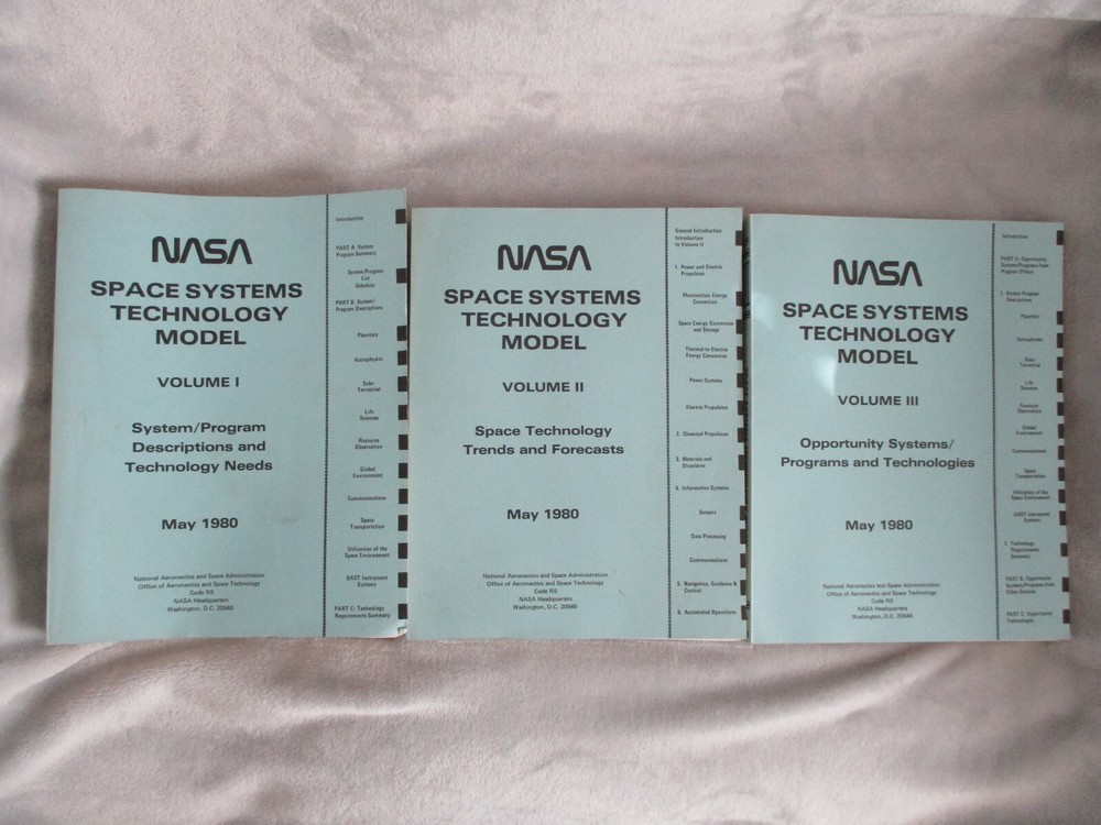 NASA/MSFC PRE-SHUTTLE SPACE SYSTEMS TECHNOLOGY MODEL COMPLETE 3 VOLUME SET -1980