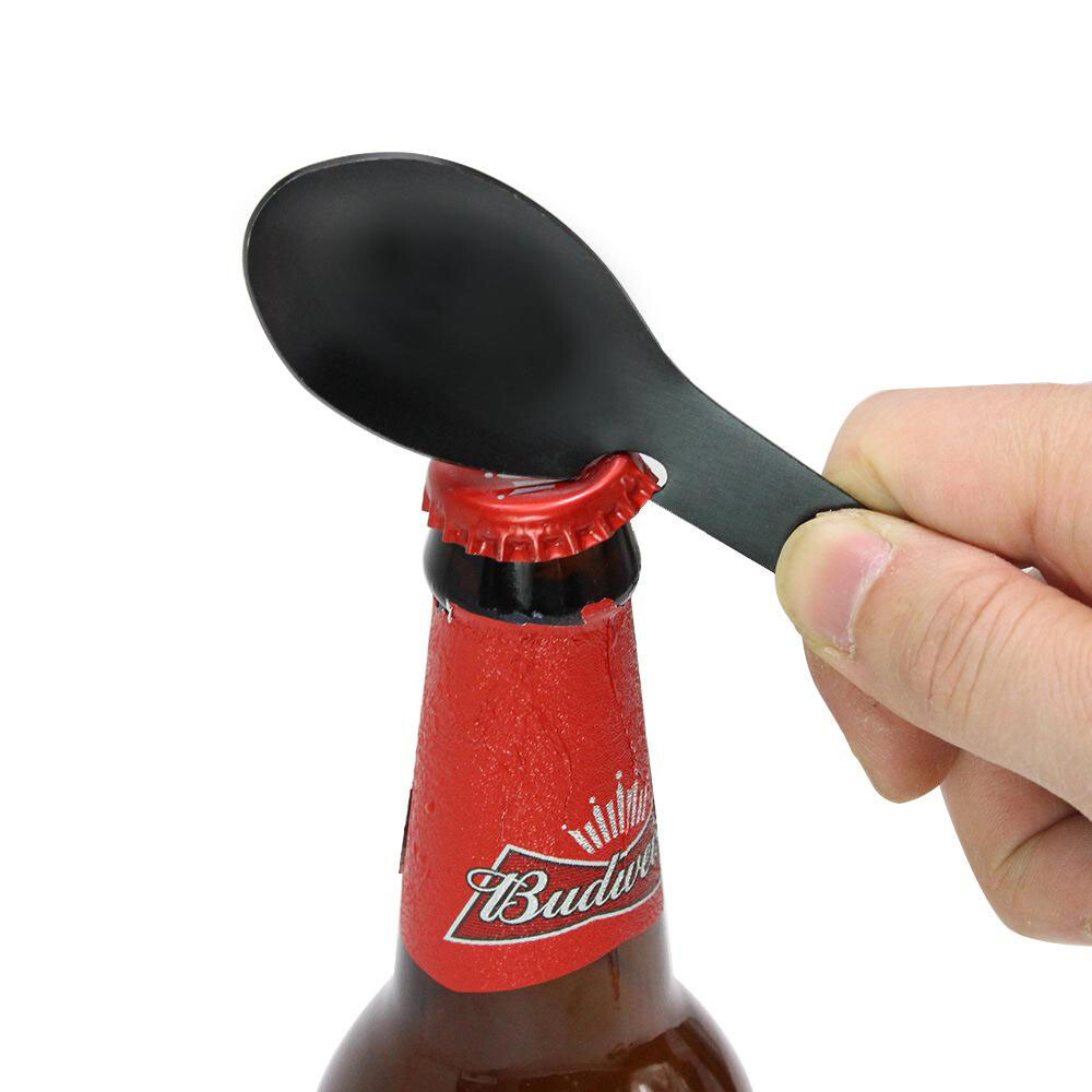 Stainless Spork Knife 4 Pack Spoon Fork Opener Multi-Tool / Camping Survival Kit