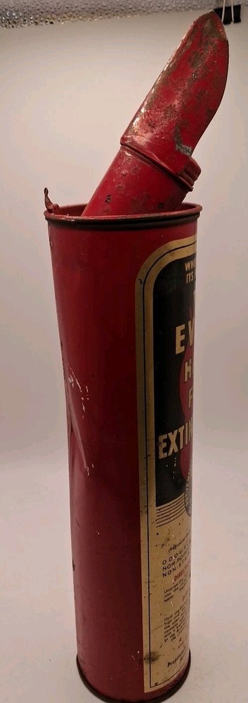 Vintage very rare Evans Fire Extinguisher Red Empty