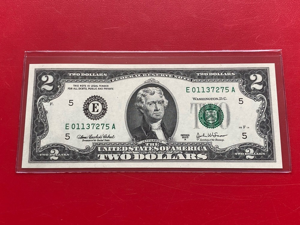 2003 A $2 TWO DOLLAR BILL ( RICHMOND E ) UNCIRCULATED