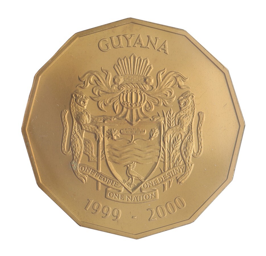 Guyana 2000 Dollars, 1999-2000, KM #53a, Mint