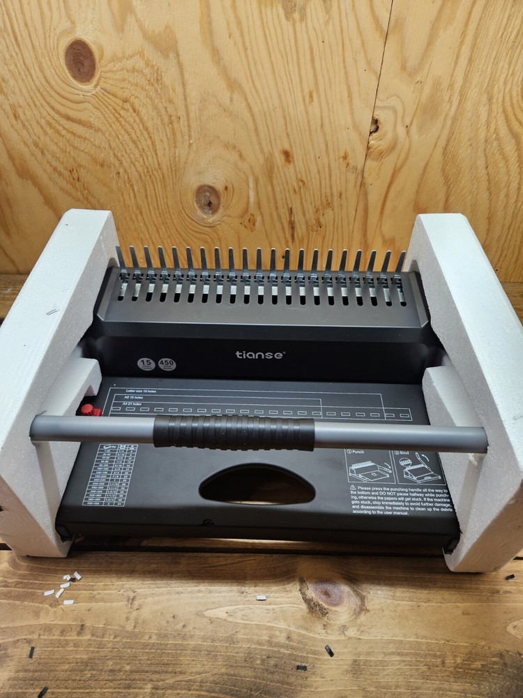 TIANSE BM- 1255 Binding Machines, 21-Holes, 450 Sheets, Comb Binding Machine
