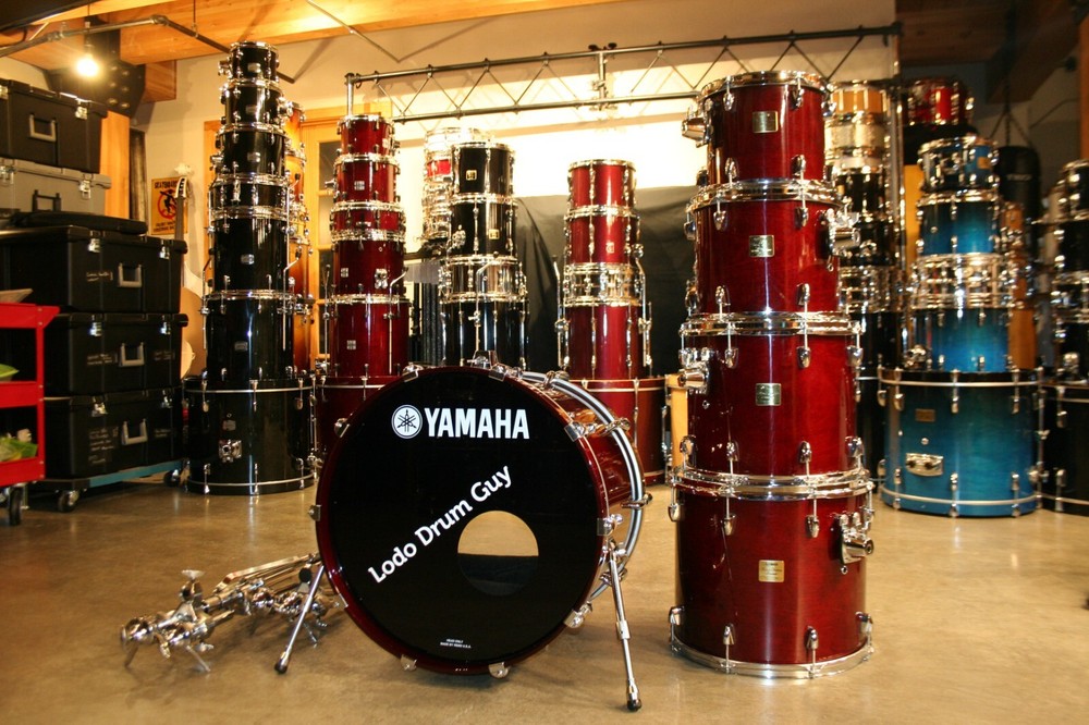 Yamaha Birch Custom Absolute drum shell pack Japan Mounts Stand CHERRY WOOD