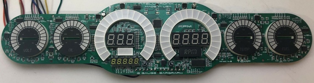 Universal 6 Gauge Analog Dash Panel White LED Bargraph Gauges Made In The USA