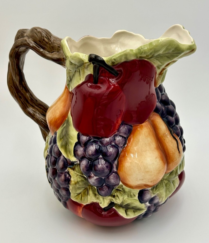 Home Interiors Sonoma Villa Fall Fruit Pitcher Hand Painted Glazed Earthenware