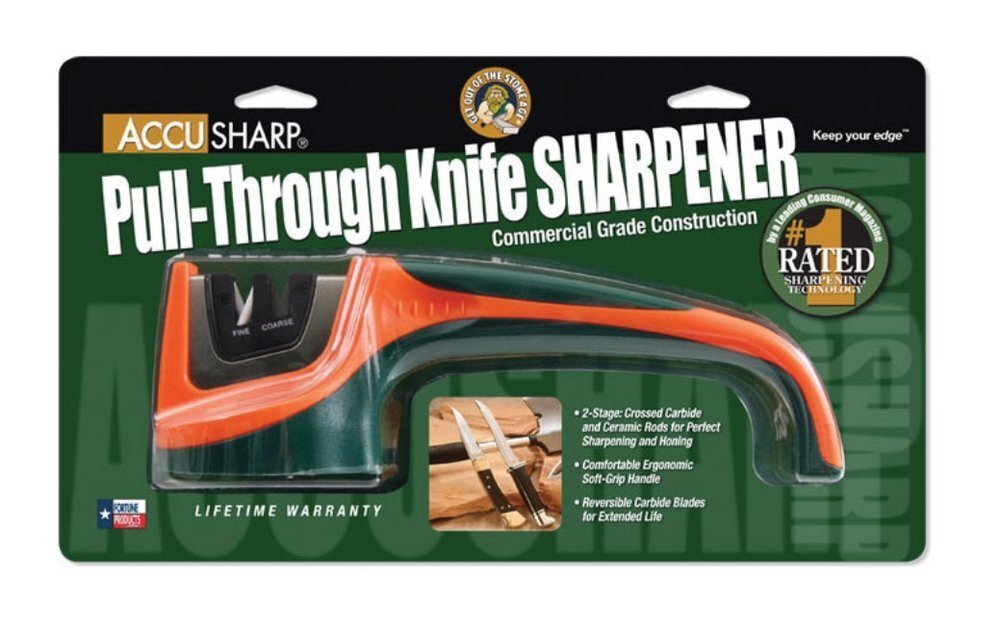 AccuSharp Pull-Through Knife Sharpener, Fine & Coarse, Orange/Green #039C