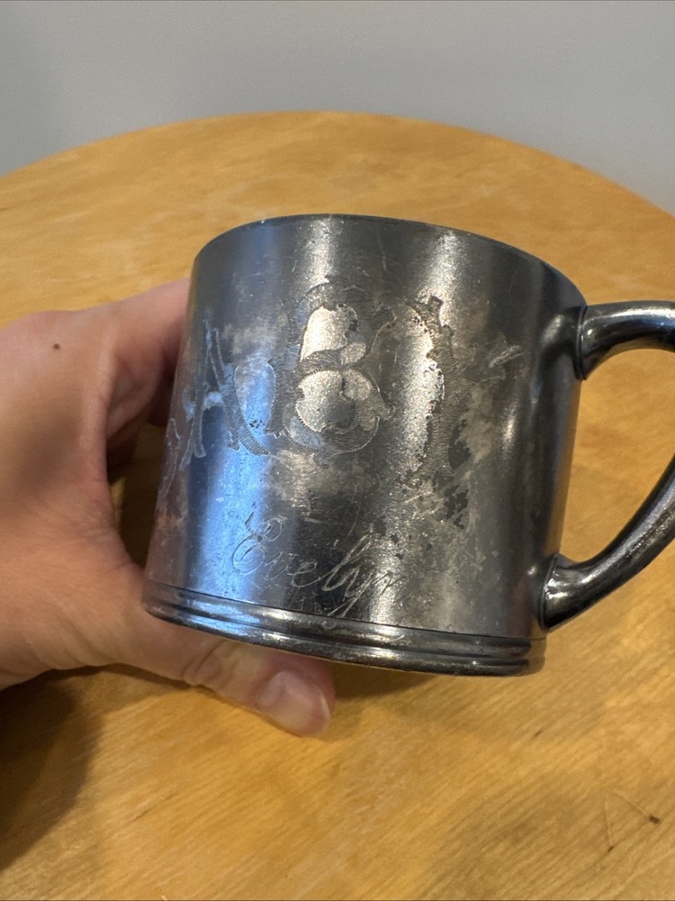 Engraved Reed & Barton Baby Silver Cup Gilt Plated