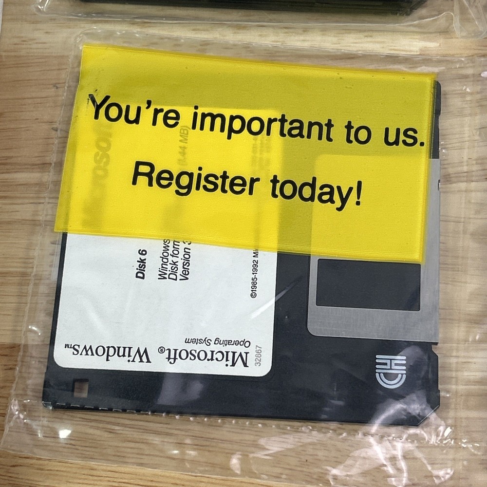 Microsoft Windows 3.1 Operating System Vintage PC Software Complete 6 Disk Set