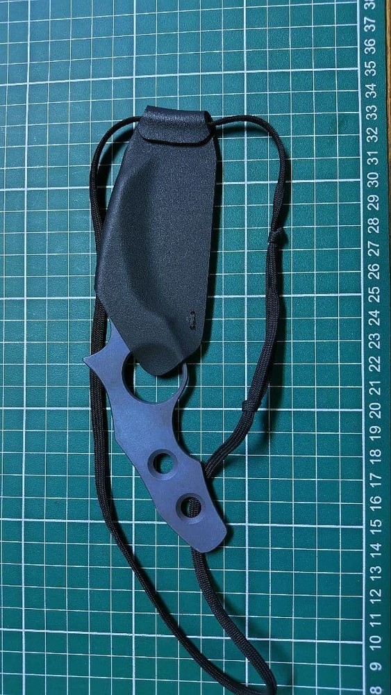 Warren Thomas Custom Titanium Fixed Blade Knife w/ Sheath Rare