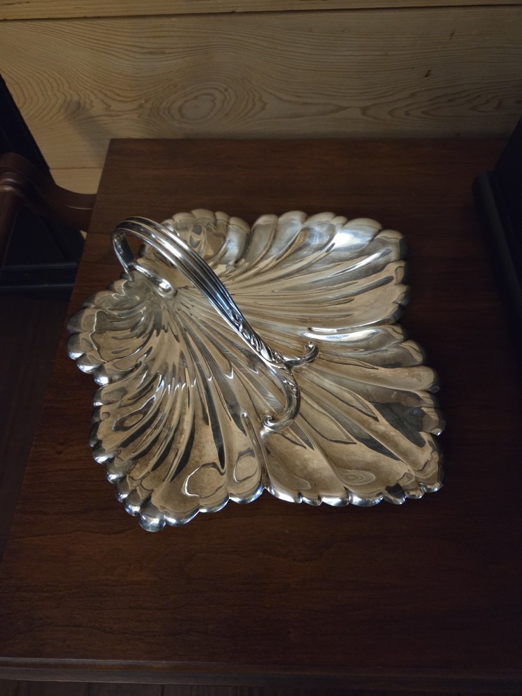 Vintage Large Leaf Serving Dish/Tray Silverplate By Wallace