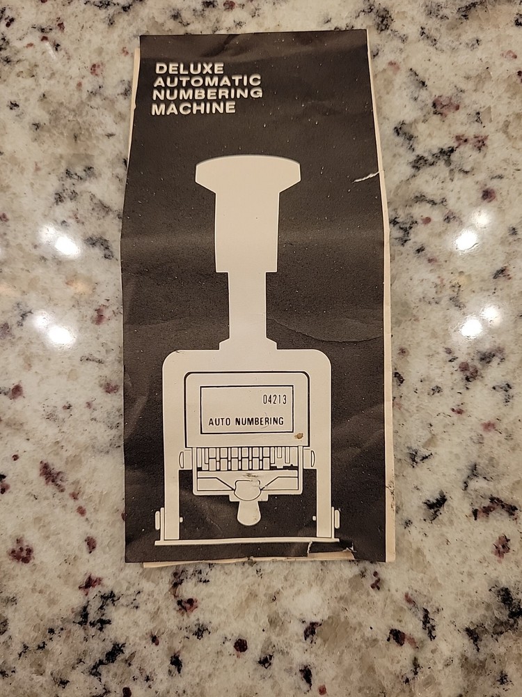 Rogers Automatic Numbering Hand Stamp Punch Machine Model 04213 with Box