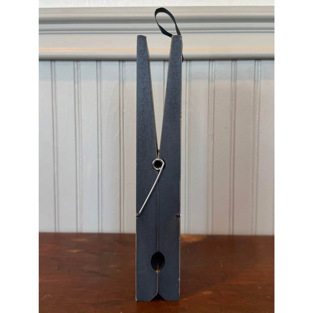 Oversized Black Wooden Clothespin Wall Display Decor