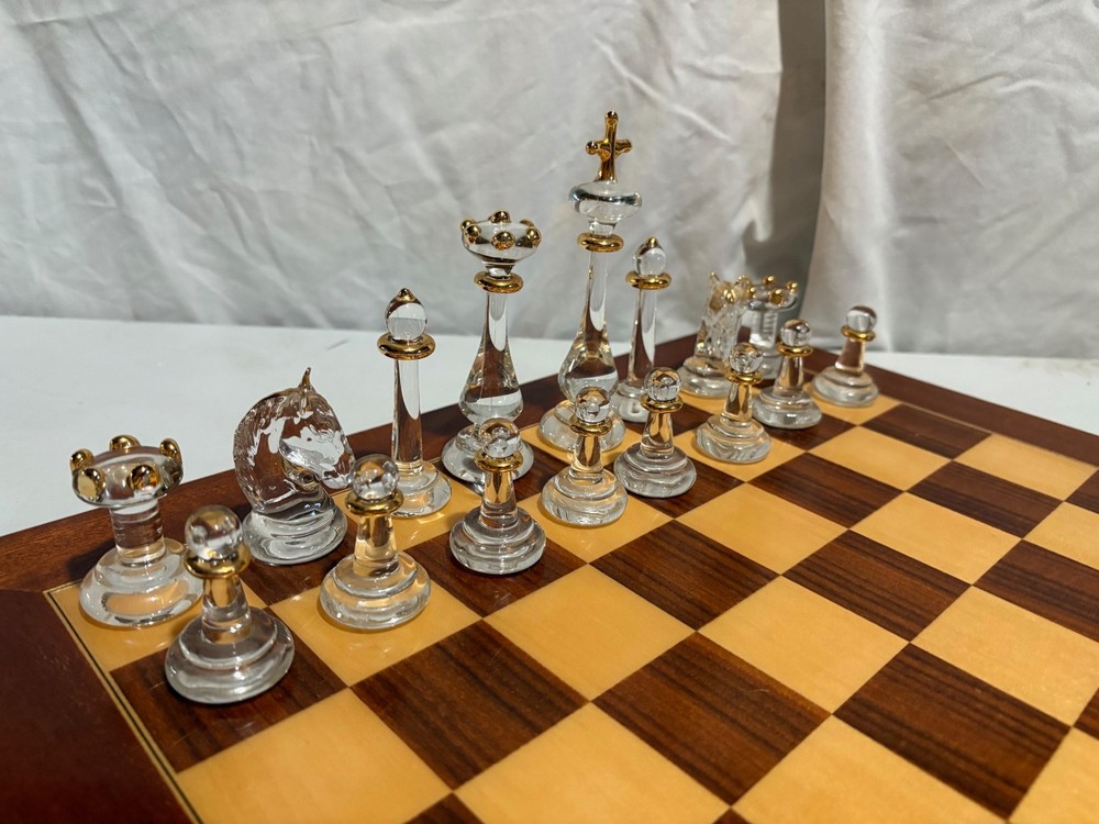 Vintage Glass Chess Set