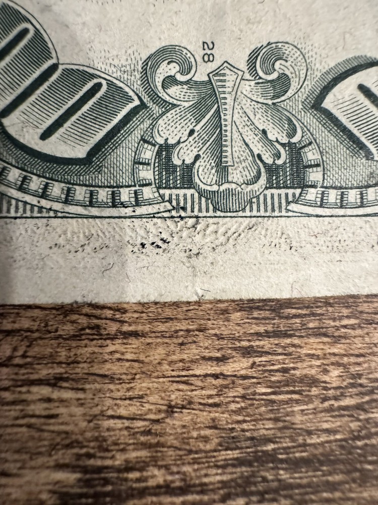1974 $100 Bill, California Mint, Print Through Error