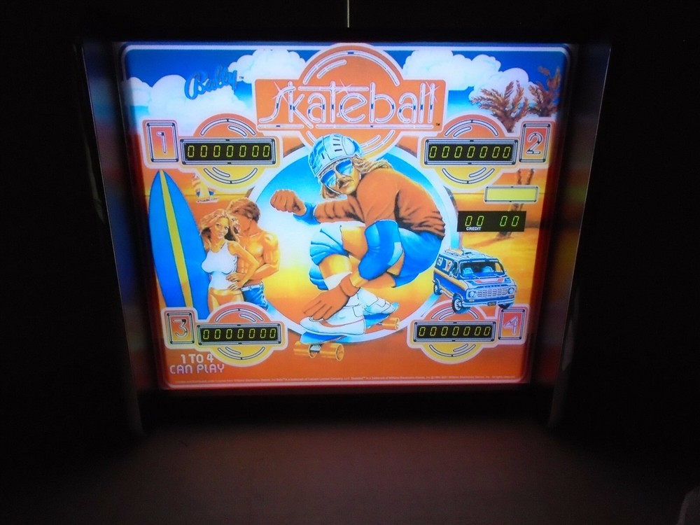 Bally Skateball Pinball Head LED Display light box